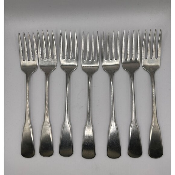 7 Oneida Silver Independence Stainless Deluxe Light Satin Finish Salad Forks - Picture 3 of 7